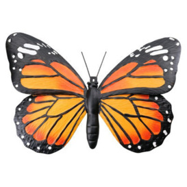 AB Tools Giant Metal 3D Orange Butterfly Garden/home Wall Art Ornament 8X25X37Cm