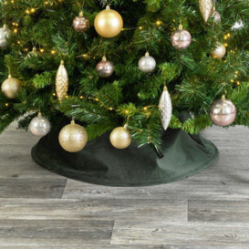 Urbn-Living Urbnliving 40Cm Christmas Tree Plush Velvet Tree Skirt Base Green Floor Cover Decor Home Mat Ornament