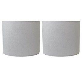 First Choice Lighting Set Of 2 White Linen 20Cm Pendant Or Table Lamp Shade
