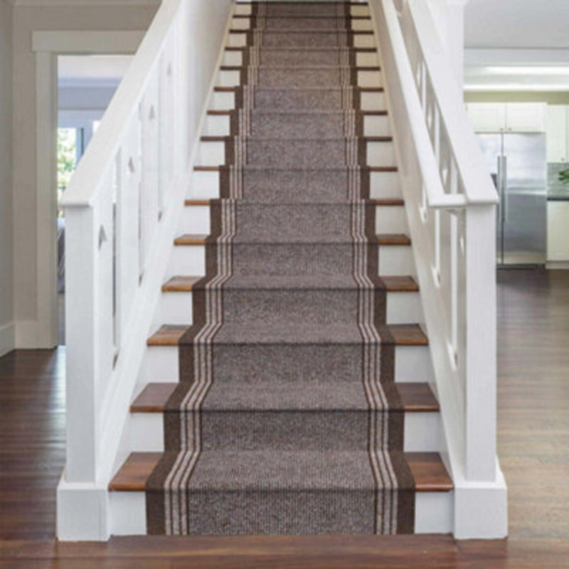 Runrug Stair Carpet Runner NonSlip 900Cm X 66Cm Inca, Brown by B