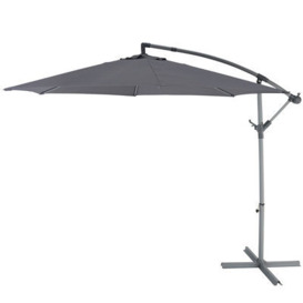 Malta (H) 2.53M Steel Grey Overhanging Parasol