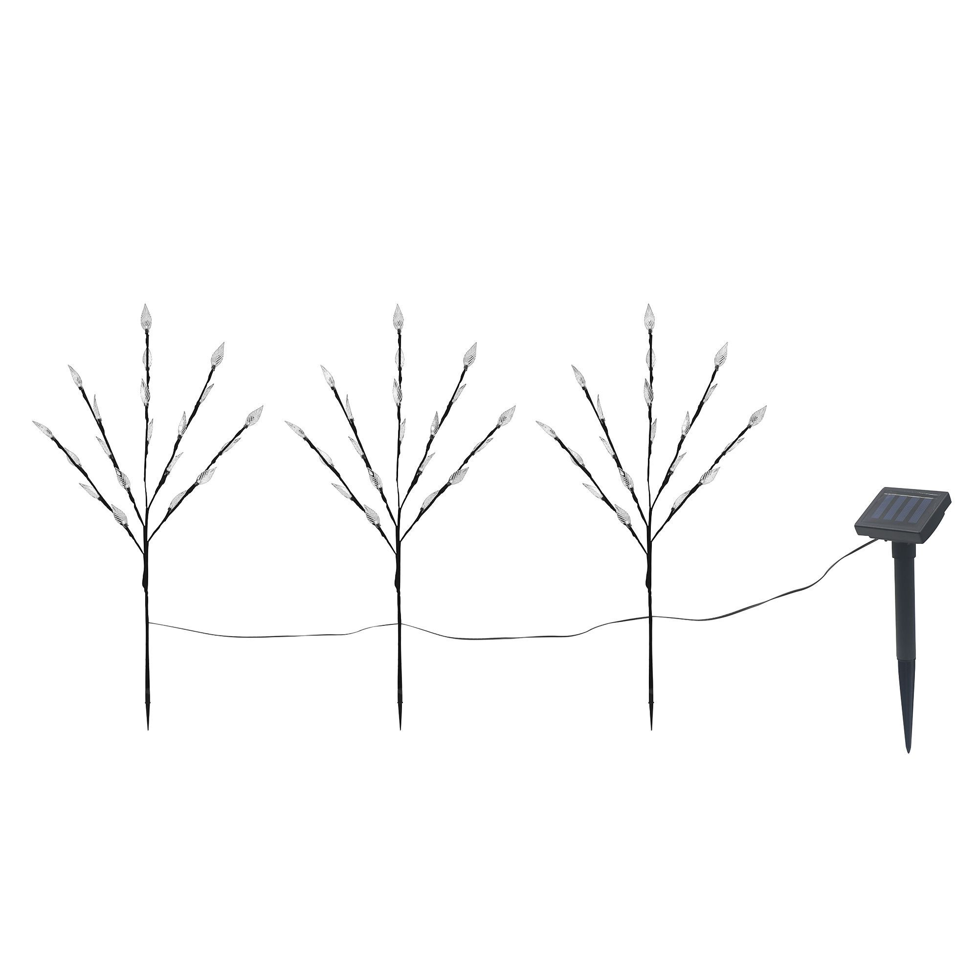 Diso Brown Tree Solar-Powered Led Outdoor Stake Light, Set Of 3