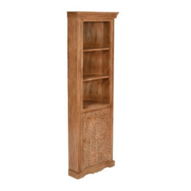 Buttercup Farm Artwork Corner Bookcase - Solid Mango Wood - L45 X W60 X H175 Cm