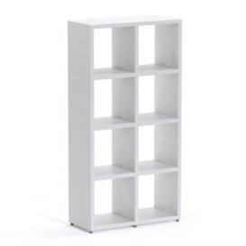 RB UK Boon 8 Cube Shelving Unit Eco-Friendly Bookcase Freestanding Heavy Duty White, Made In Austria (H)1470mm (W)740mm (D)330mm