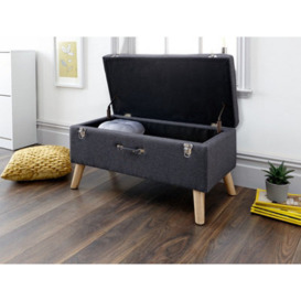 Gfw Minstrel Ottoman Storage Bench Large Charcoal Grey