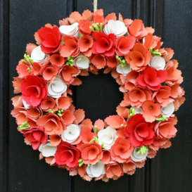 Dibor Rosewood Bloom Spring Summer All Year Front Door Decoration Wreath 35Cm