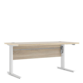 Furniture To Go Prima Desk 150 Cm In Oak With Height Adjustable Legs With Electric Control In White