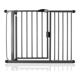 Safetots Pressure Fit Self Closing Stair Gate, 111Cm - 118Cm, Slate Grey, Auto Closing Baby Gate, Safety Barrier