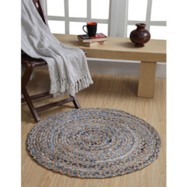 Second Nature Online Jeannie Round Kids Rug Ethical Source With Recycled Denim / 60 Cm Diameter