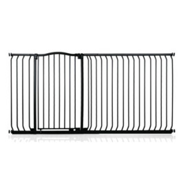 Safetots Extra Tall Curved Top Safety Gate, 189Cm - 198Cm, Matt Black, Extra Tall 100Cm In Height, Pressure Fit Stair Gate