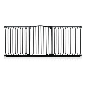 Safetots Curved Top Safety Gate, 188Cm - 197Cm, Matt Black, Pressure Fit Stair Gate