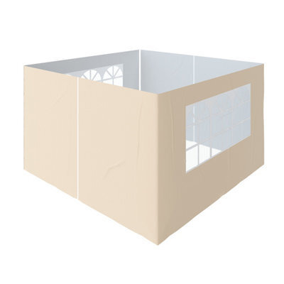 Sundaze Pop Up Gazebo Side Panels 3X3M 4 Piece Replacement Exchangeable Wall Panels With Zipper And Window Beige