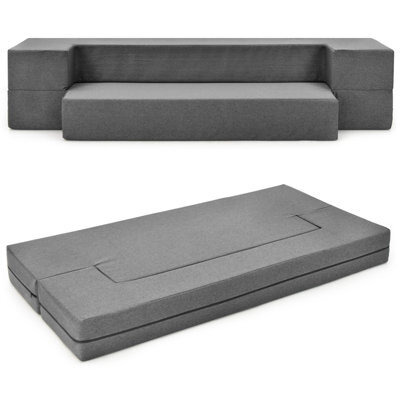 Costway 203Cm Queen Folding Sofa Couch Bed Convertible Floor Couch Lounge Sleeper Bed