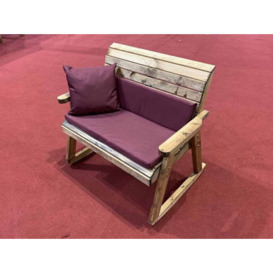 Charles Taylor Trading Bench Rocker With Cushions - W120 X D77 X H102 - Fully Assembled - Burgundy