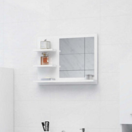 Berkfield Bathroom Mirror High Gloss White 60X10.5X45 Cm Engineered Wood