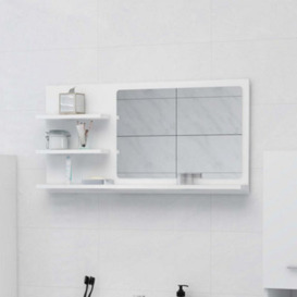 Berkfield Bathroom Mirror White 90X10.5X45 Cm Engineered Wood