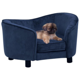 Berkfield Dog Sofa Blue 69X49X40 Cm Plush