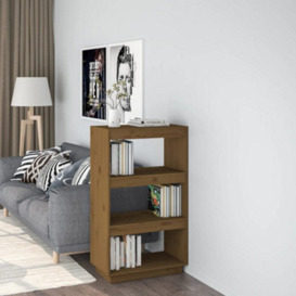Berkfield Book Cabinet/room Divider Honey Brown 60X35X103 Cm Solid Wood Pine