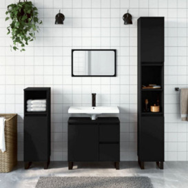 Berkfield Bathroom Cabinet Black 65X33X60 Cm Engineered Wood