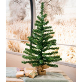 Everlands 45Cm Mini Artificial Tabletop Christmas Tree Natural Jute Bag Compact Xmas Tree