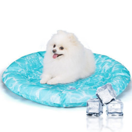 Nobleza Dog Cooling Mat Cat Self Cooling Bed With Safe Gel, Round Bed Mattress Indoor Cat Bed Oxford  Great For Small Dogs Cats.