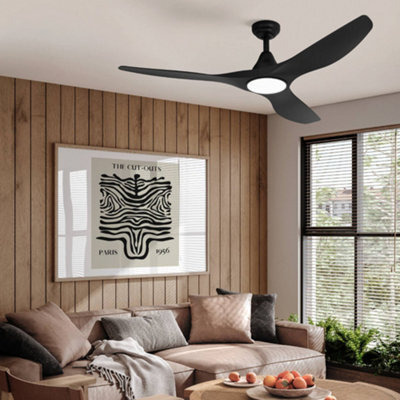 Eglo Portsea Matte Black Led Ceiling Fan