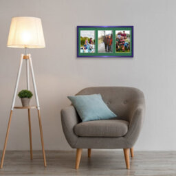 AK Frames 40X20Cm Purple Sleek Multi Photo Frame With Emerald Mount - Holds 3 Apertures (3X) 6X4 Photos - thumbnail 3