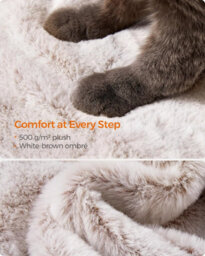 Songmics Oversized Cat Activity Tower, Premium Soft Design For Larger Cats, White-Brown Ombré - thumbnail 3