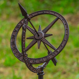 Woodside Cast Iron Garden Sundial Clock, Antique Ornamental Outdoor Décor - thumbnail 2