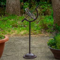 Woodside Cast Iron Garden Sundial Clock, Antique Ornamental Outdoor Décor - thumbnail 1