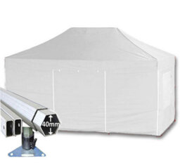 Crocodile Trading 3M X 4.5M Extreme 40 Commercial Instant Shelter Pop Up Gazebos Frame, Canopy & Sides - White - thumbnail 1