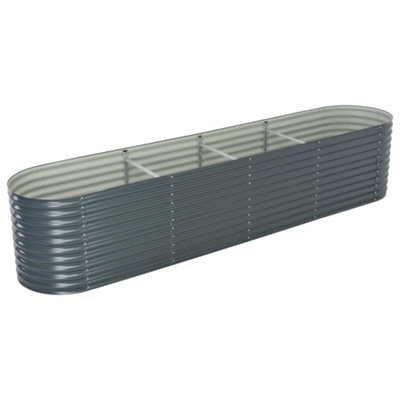 Berkfield Garden Raised Bed 400X80X81 Cm Galvanised Steel Grey - image 1