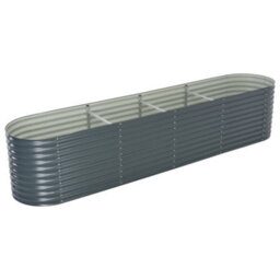 Berkfield Garden Raised Bed 400X80X81 Cm Galvanised Steel Grey