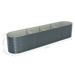 Berkfield Garden Raised Bed 400X80X81 Cm Galvanised Steel Grey - thumbnail 8