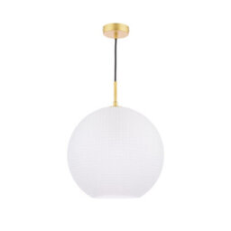 Pagazzi Lighting Pagazzi Daphne 1-Light Gold And Frosted Glass Pendant - thumbnail 4