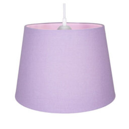 Happy Homewares Traditional 8 Inch Soft Lilac Linen Drum Table/pendant Lamp Shade 40W Maximum - thumbnail 2