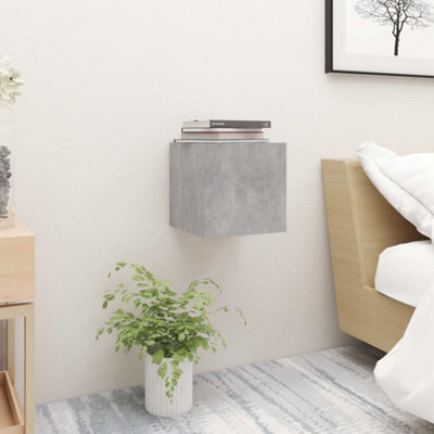 Walplus Bedside Cabinet Concrete Grey 30.5X30X30 Cm Engineered Wood - image 1