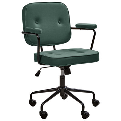 Beliani Desk Chair Pawnee Fabric Dark Green - image 1