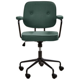 Beliani Desk Chair Pawnee Fabric Dark Green - thumbnail 4