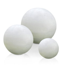 Cluster Set Of 3 Idealist™ White Washed Reinforced Stone Garden Decorative Balls: D25 + D30 + D40Cm, 5.5 + 7.7 + 9.9Lbs