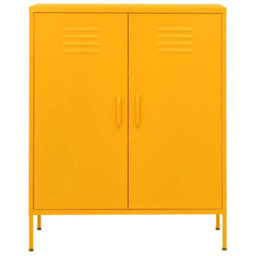 Vidaxl Storage Cabinet Mustard Yellow 80X35X101.5 Cm Steel - thumbnail 3