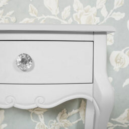 Statement Furniture Juliette White Shabby Chic 1 Drawer Shabby Chic Bedside Table With Crystal Handle - thumbnail 4