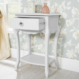 Statement Furniture Juliette White Shabby Chic 1 Drawer Shabby Chic Bedside Table With Crystal Handle - thumbnail 3
