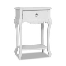 Statement Furniture Juliette White Shabby Chic 1 Drawer Shabby Chic Bedside Table With Crystal Handle - thumbnail 6