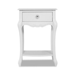 Statement Furniture Juliette White Shabby Chic 1 Drawer Shabby Chic Bedside Table With Crystal Handle - thumbnail 5