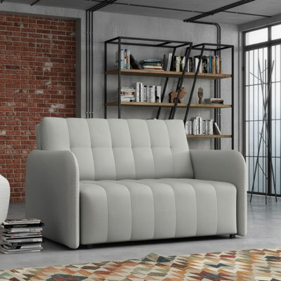 Viva Grand Ii Upholstered Sofa Bed With Wooden Legs Wooden Frame Bed Storage Freestanding Back 85X125X98Cm Light Grey - image 1