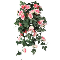 Neel Blue Champagne Artificial Rose Flower Hanging Vines Silk Garland, 18 Flowers, 110Cm(3.6Ft) - thumbnail 1