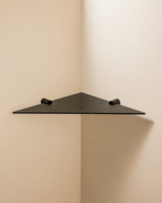 Cosmic Corner Bathroom Shelf, Bathroom Organizer, 32Cm, Matt Black, Logic Collection - image 1