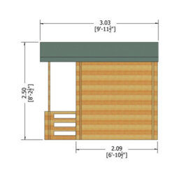 Shire Maulden With Veranda Log Cabin Home Office Garden Room Approx 7 X 7 Feet - thumbnail 6
