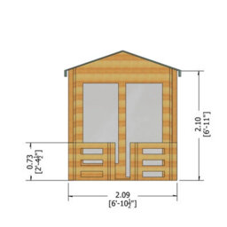Shire Maulden With Veranda Log Cabin Home Office Garden Room Approx 7 X 7 Feet - thumbnail 4